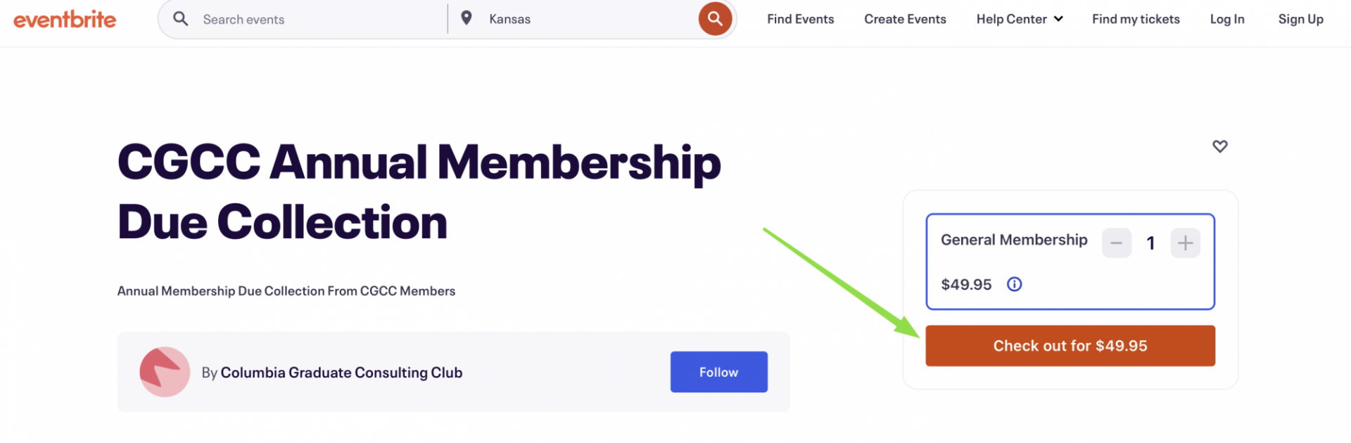 Eventbrite link for membership